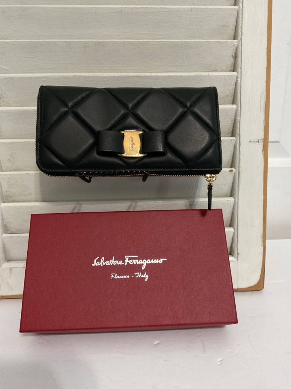Salvatore Ferragamo Wallet Vara Ribbon Quilted